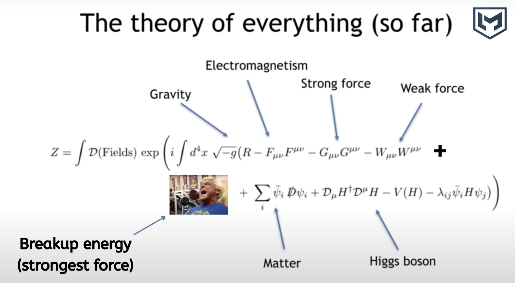 The theory of everything formula is incomplete.